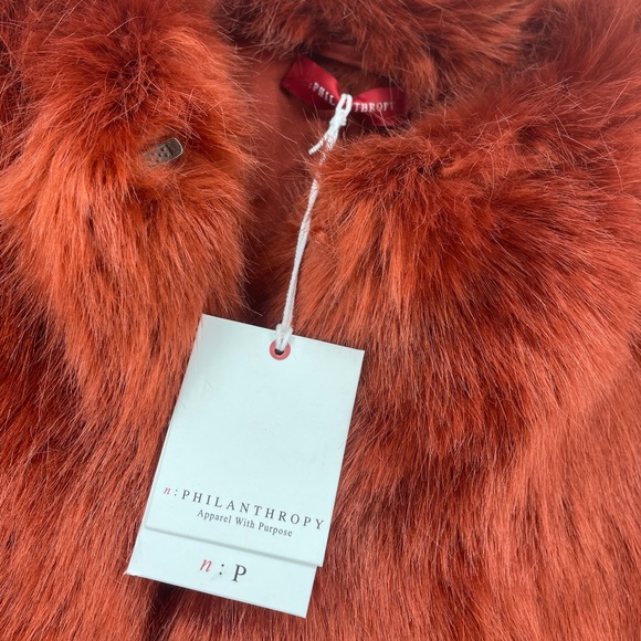 ❌SOLD❌n:PHILANTHROPY Annika Faux Fur Cognac Crop Jacket S - Picture 5 of 8
